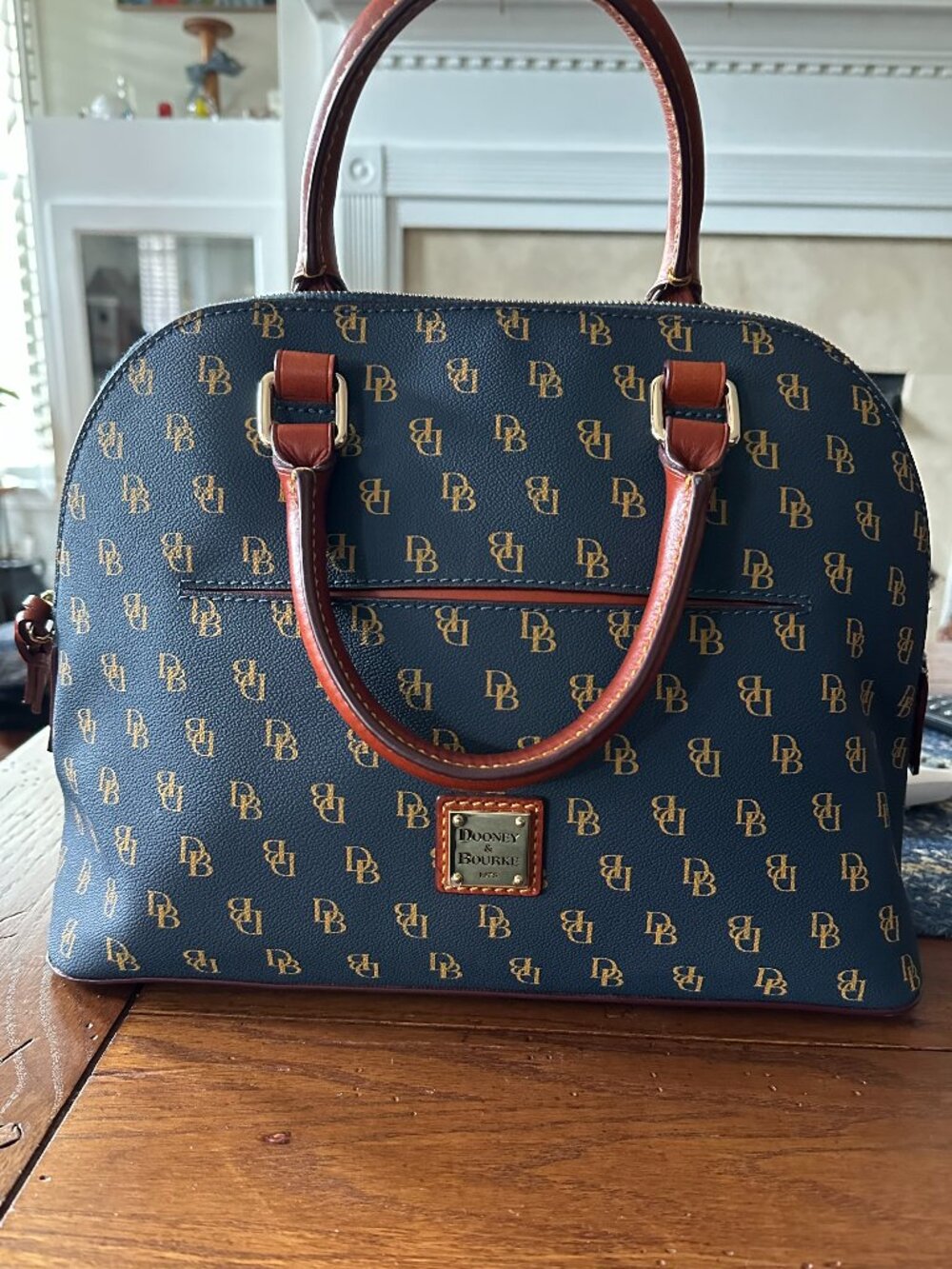 Dooney and Bourke Gretta  blue domed satchel - Picture 2 of 9
